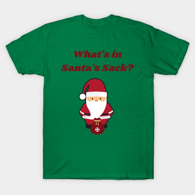 Funny Christmas, What's in Santa's Sack? T-Shirt by Felicity-K